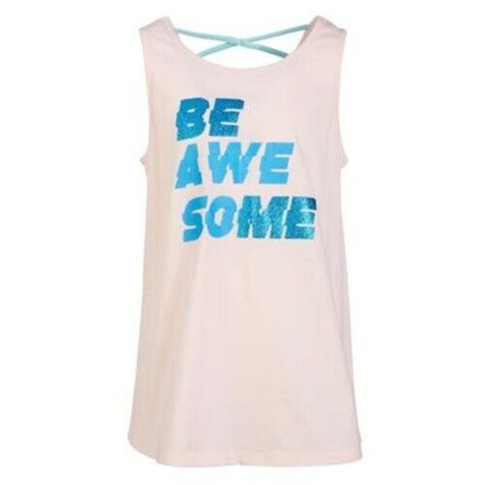 ID IDEOLOGY Big Girls Cross-Back Tank Top Pink/ Blue Size XLarge